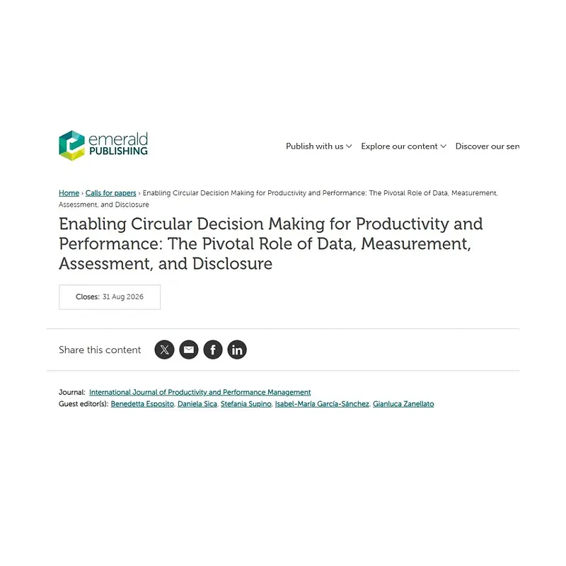  “Enabling Circular Decision Making for Productivity and Performance: The Pivotal Role of Data, Measurement, Assessment, and Disclosure”