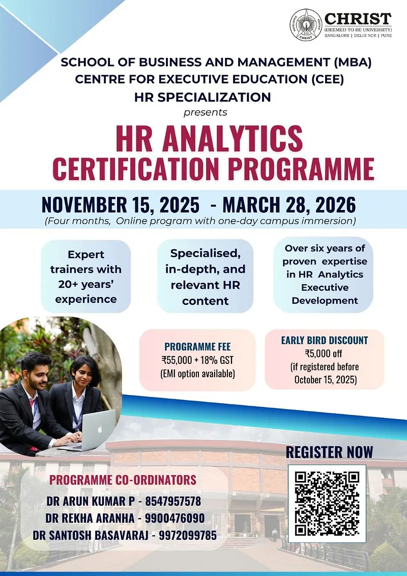 HR Analytics Certification Programme | Christ (Deemed to be University) – Bangalore