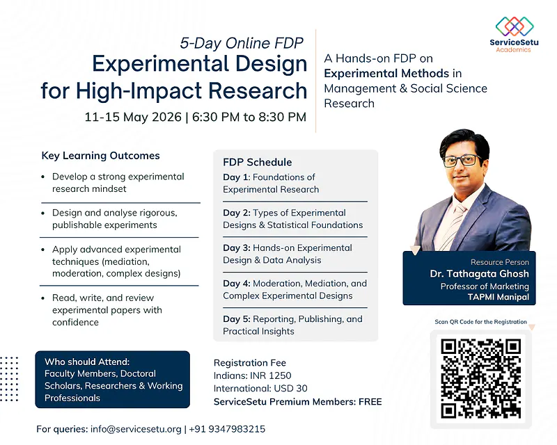Experimental Design for High-Impact Research | 5 Day Online FDP
