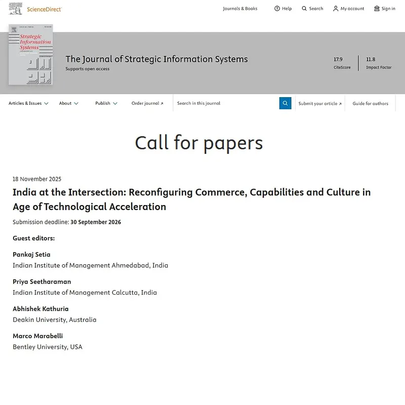 “India at the Intersection: Reconfiguring Commerce, Capabilities and Culture in Age of Technological Acceleration”