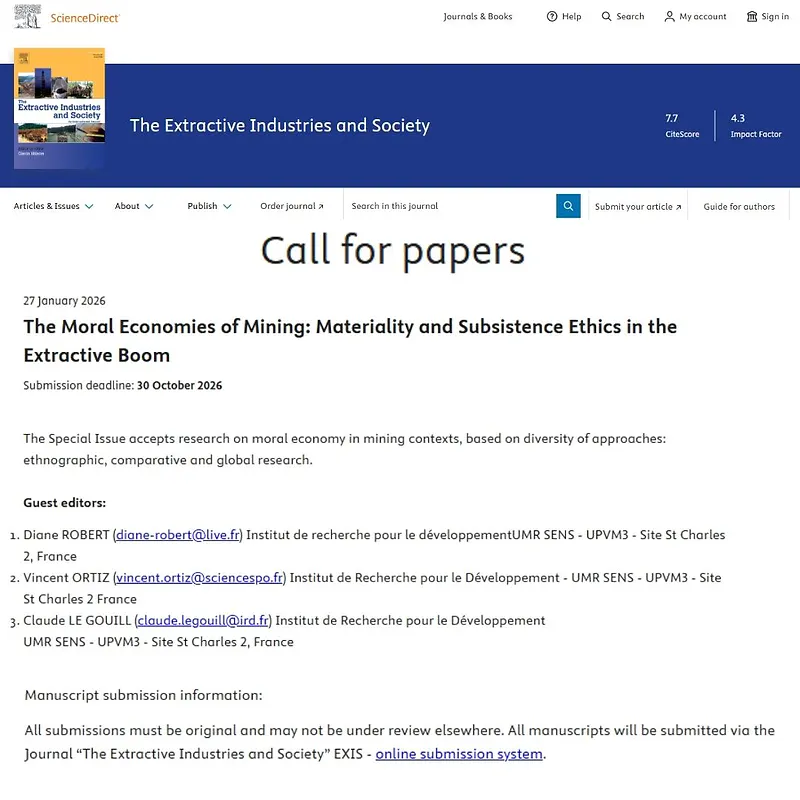 The Moral Economies of Mining: Materiality and Subsistence Ethics in the Extractive Boom