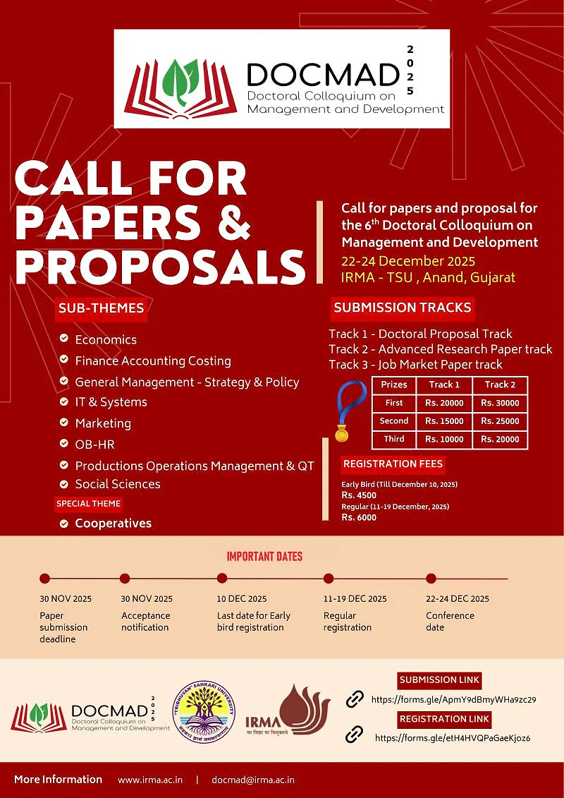 Call for Papers and Proposals | 6th Doctoral Colloquium on Management and Development (DOCMAD 2025)