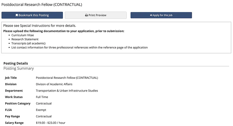 Postdoctoral Research Fellow (CONTRACTUAL)