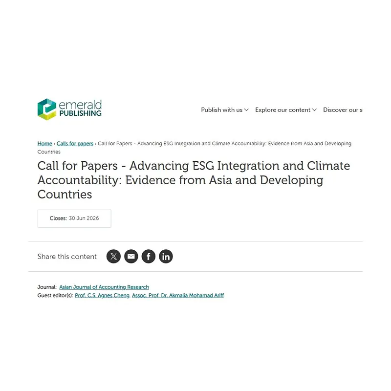Advancing ESG Integration and Climate Accountability: Evidence from Asia and Developing Countries