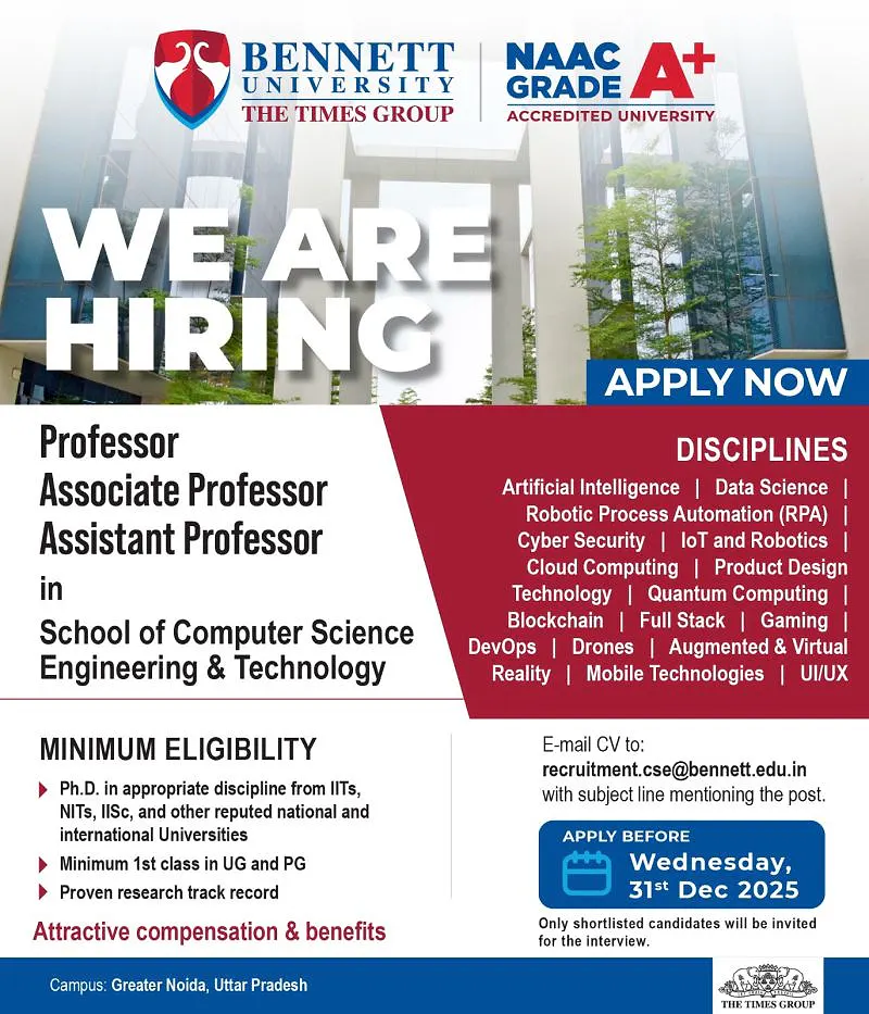 Faculty Positions in Computer Science & Engineering (Professor / Associate Professor / Assistant Professor)
