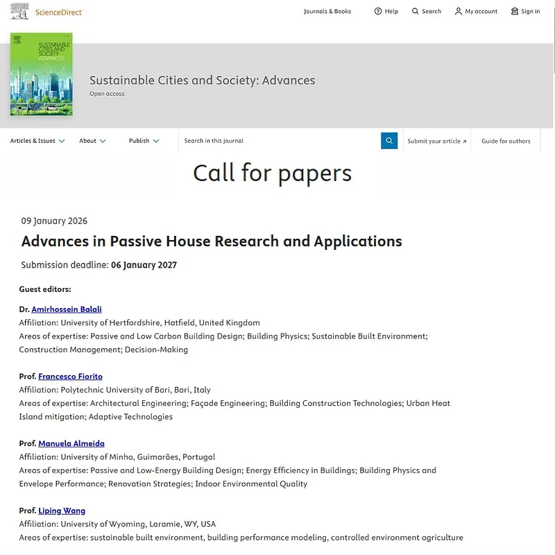 Advances in Passive House Research and Applications