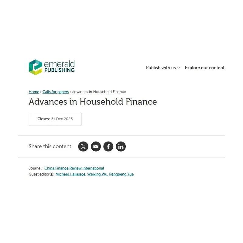 Advances in Household Finance