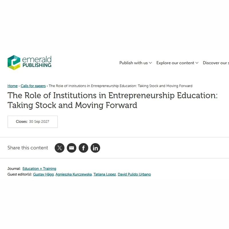 The Role of Institutions in Entrepreneurship Education: Taking Stock and Moving Forward