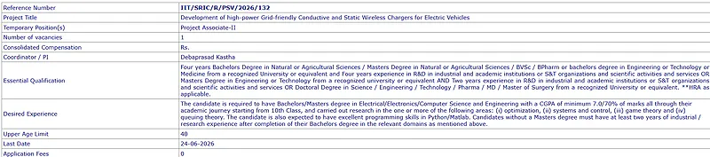 IIT Kharagpur Recruitment 2026 | Project Associate-II Position