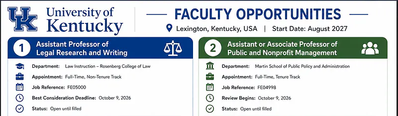 Faculty Positions – University of Kentucky