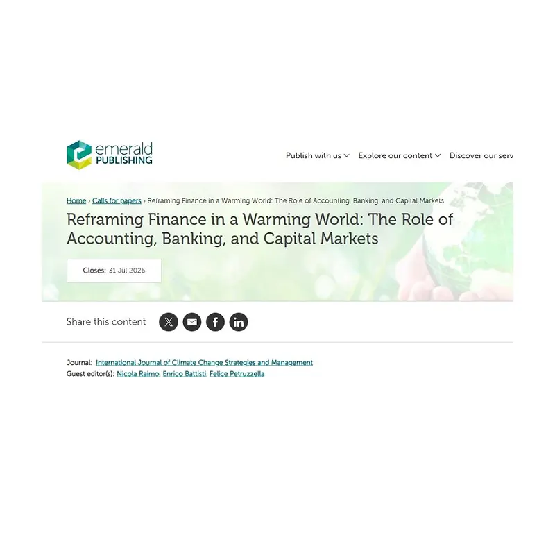 Reframing Finance in a Warming World: The Role of Accounting, Banking, and Capital Markets