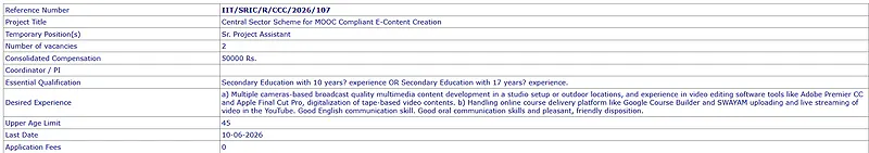 IIT Kharagpur Recruitment 2026