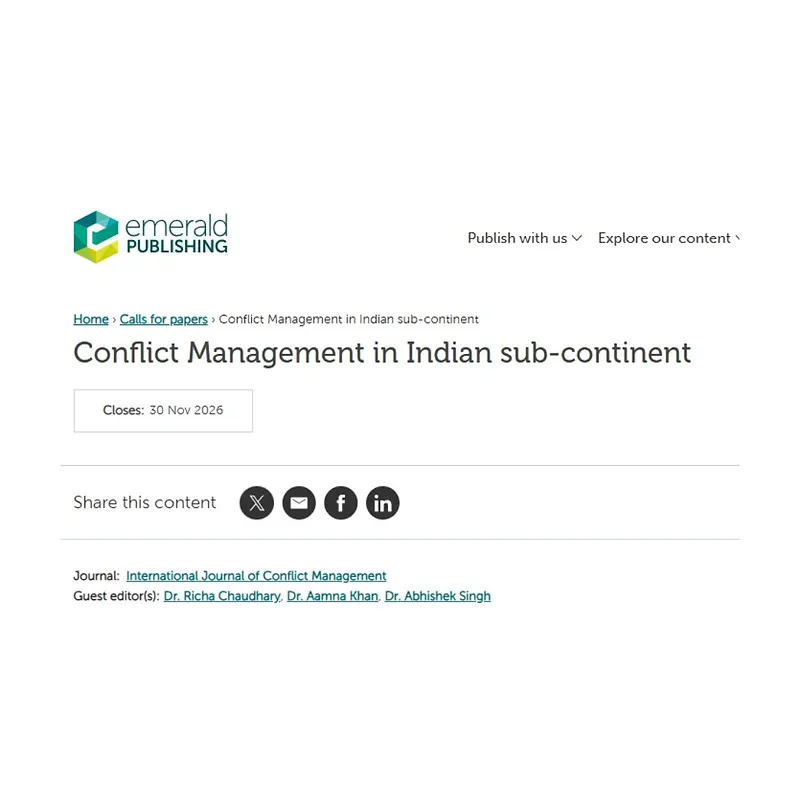 Conflict Management in Indian Sub‑continent