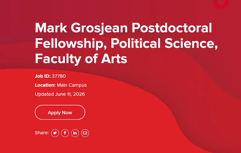 University of Calgary Postdoctoral Fellowship 2027