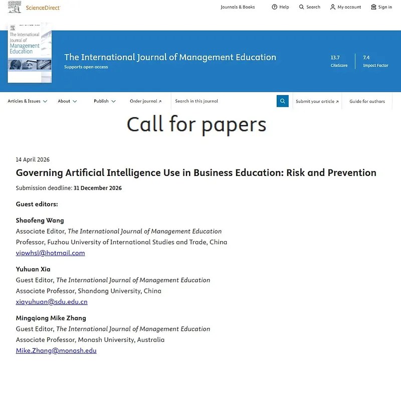 "Governing Artificial Intelligence Use in Business Education: Risk and Prevention"