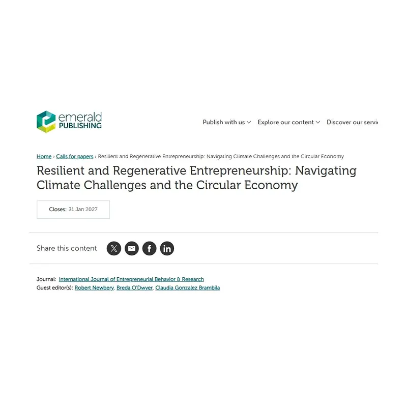 Resilient and Regenerative Entrepreneurship: Navigating Climate Challenges and the Circular Economy