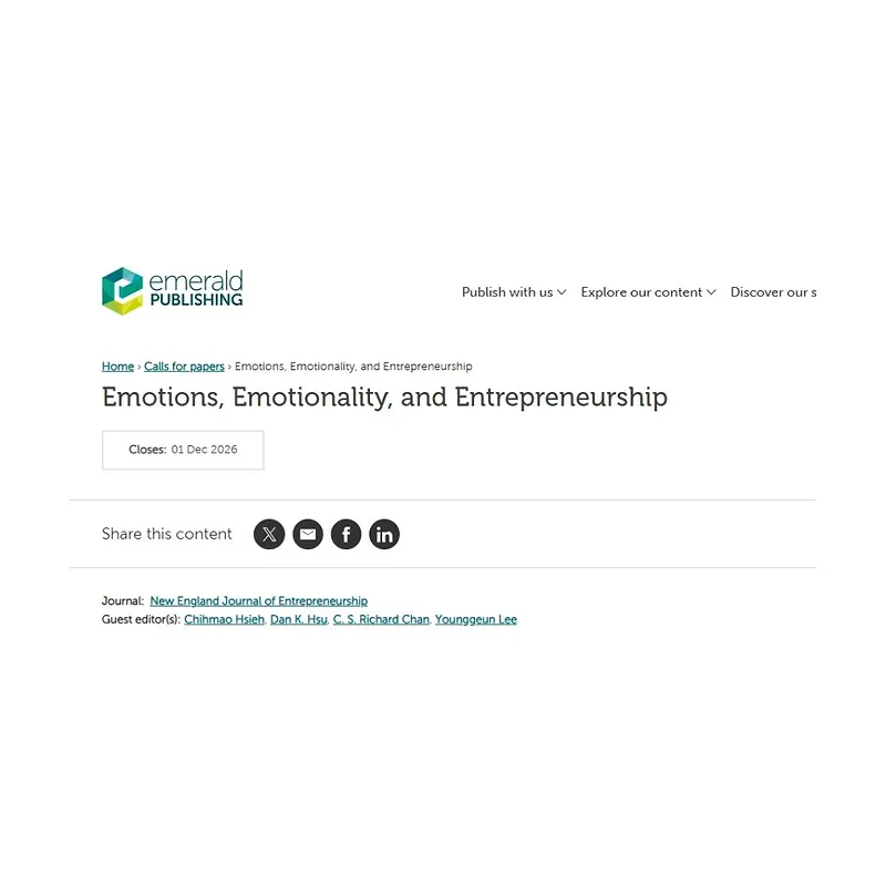 Emotions, Emotionality, and Entrepreneurship
