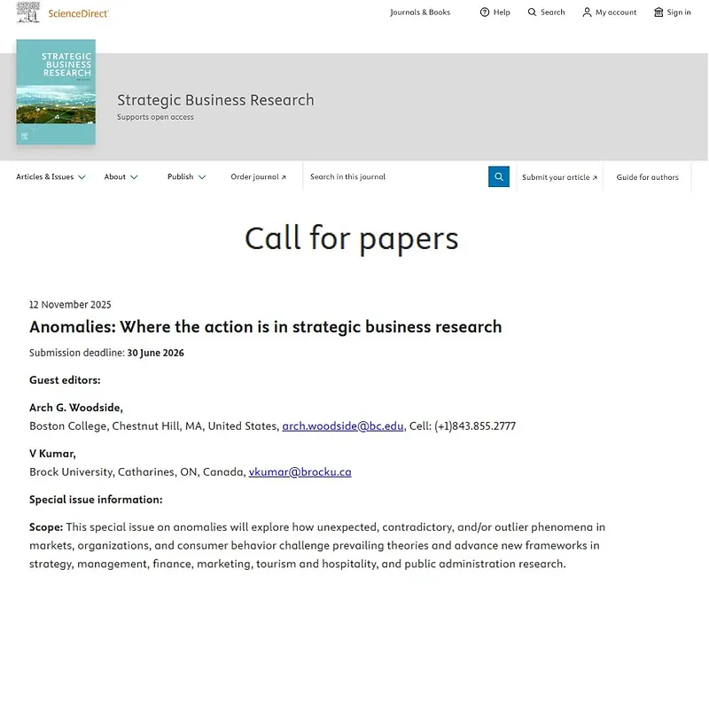 “Anomalies: Where the Action Is in Strategic Business Research”