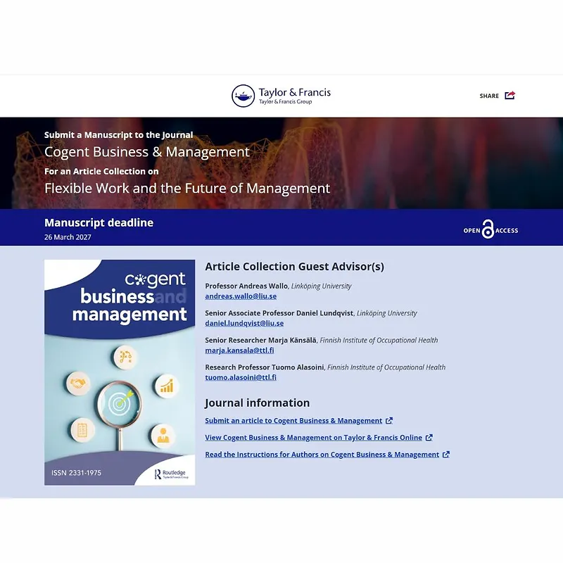 𝗙𝗹𝗲𝘅𝗶𝗯𝗹𝗲 𝗪𝗼𝗿𝗸 𝗮𝗻𝗱 𝘁𝗵𝗲 𝗙𝘂𝘁𝘂𝗿𝗲 𝗼𝗳 𝗠𝗮𝗻𝗮𝗴𝗲𝗺𝗲𝗻𝘁