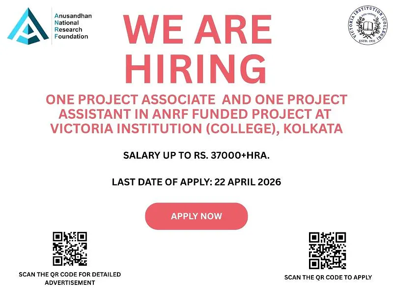 Research Job Opportunity: Project Associate & Project Assistant Positions (ANRF Funded)