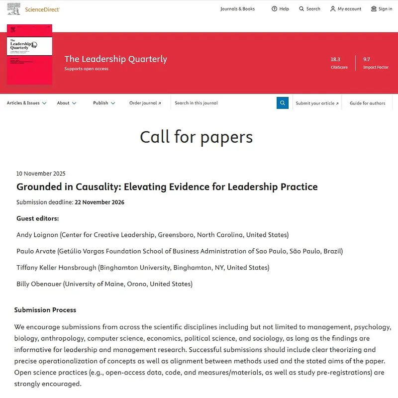 “Grounded in Causality: Elevating Evidence for Leadership Practice”