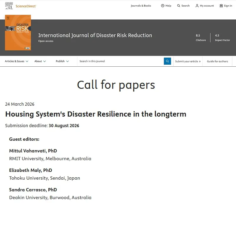 "Housing System's Disaster Resilience in the longterm"