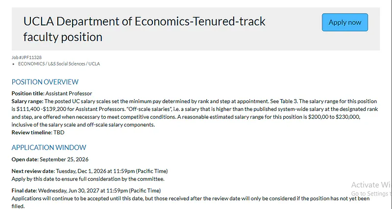 Assistant Professor of Economics – UCLA