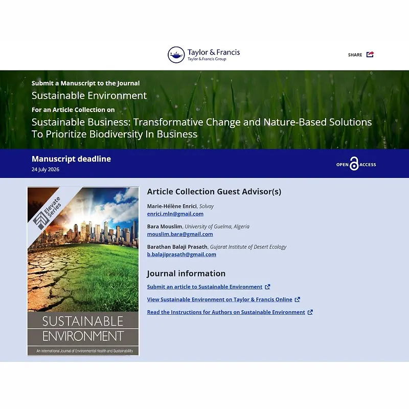 Sustainable Business: Transformative Change and Nature-Based Solutions To Prioritize Biodiversity In Business
