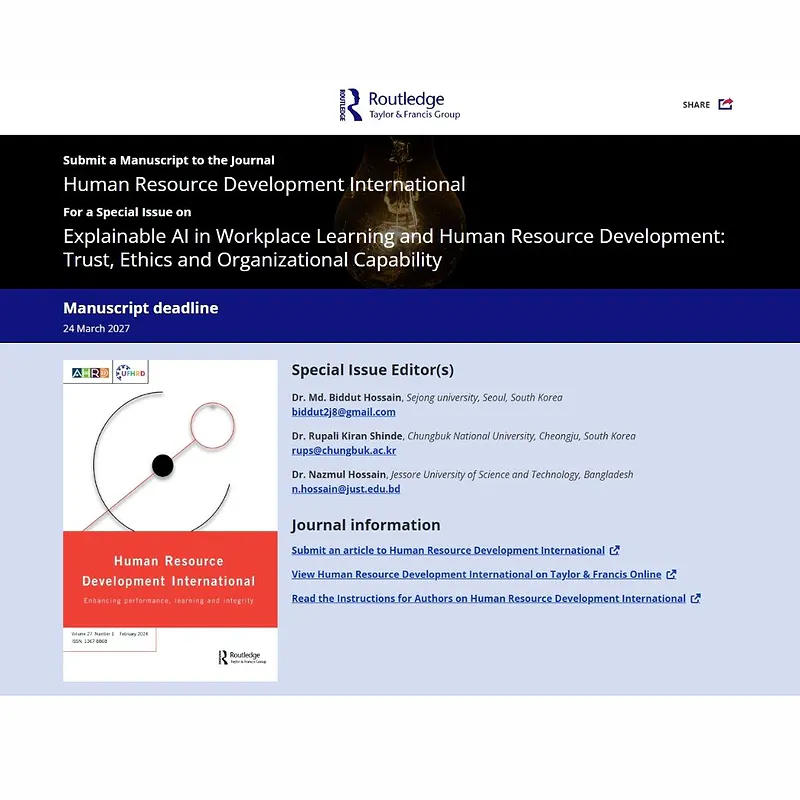 𝗘𝘅𝗽𝗹𝗮𝗶𝗻𝗮𝗯𝗹𝗲 𝗔𝗜 𝗶𝗻 𝗪𝗼𝗿𝗸𝗽𝗹𝗮𝗰𝗲 𝗟𝗲𝗮𝗿𝗻𝗶𝗻𝗴 𝗮𝗻𝗱 𝗛𝘂𝗺𝗮𝗻 𝗥𝗲𝘀𝗼𝘂𝗿𝗰𝗲 𝗗𝗲𝘃𝗲𝗹𝗼𝗽𝗺𝗲𝗻𝘁: 𝗧𝗿𝘂𝘀𝘁, 𝗘𝘁𝗵𝗶𝗰𝘀 𝗮𝗻𝗱 𝗢𝗿𝗴𝗮𝗻𝗶𝘇𝗮𝘁𝗶𝗼𝗻𝗮𝗹 𝗖𝗮𝗽𝗮𝗯𝗶𝗹𝗶𝘁𝘆