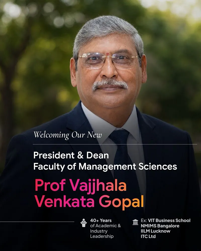  Academic Leadership Announcement: Welcome Prof. Vajjhala Venkata Gopal to Shoolini University