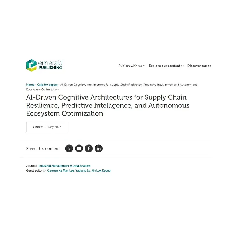 AI-Driven Cognitive Architectures for Supply Chain Resilience, Predictive Intelligence, and Autonomous Ecosystem Optimization