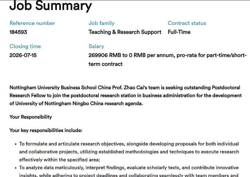 Postdoctoral Research Fellow in Business Administration | University of Nottingham Ningbo China