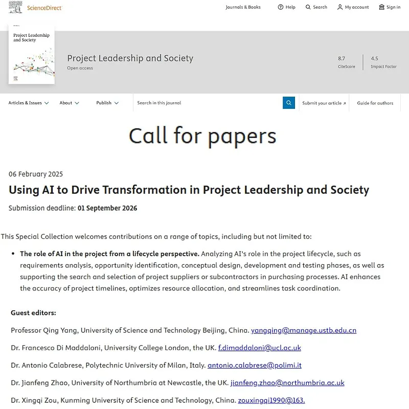 “Using AI to Drive Transformation in Project Leadership and Society”