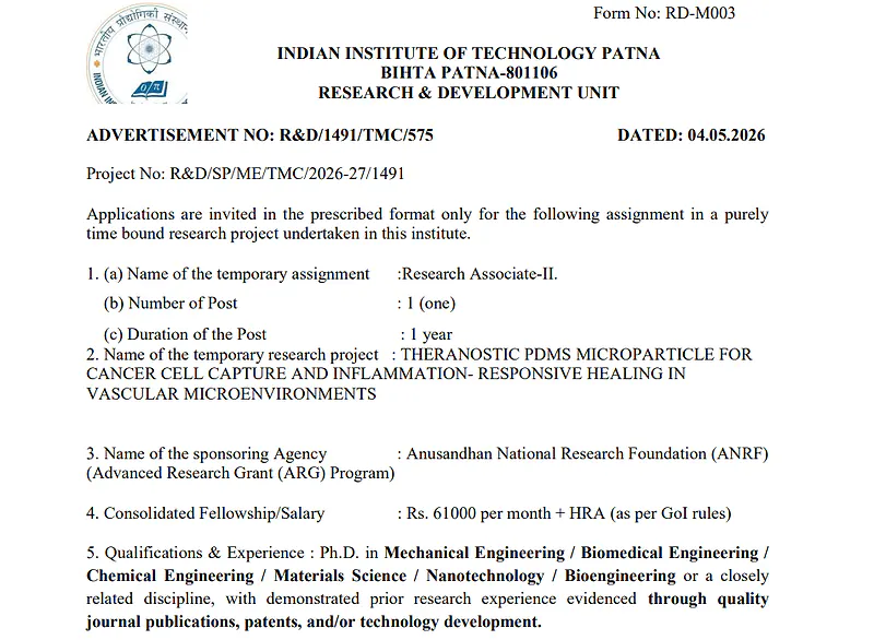 IIT Patna Research Associate-II Recruitment 2026 -  Apply for Research Associate-II