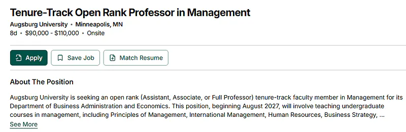 Open Rank Tenure-Track Faculty in Management – Augsburg University