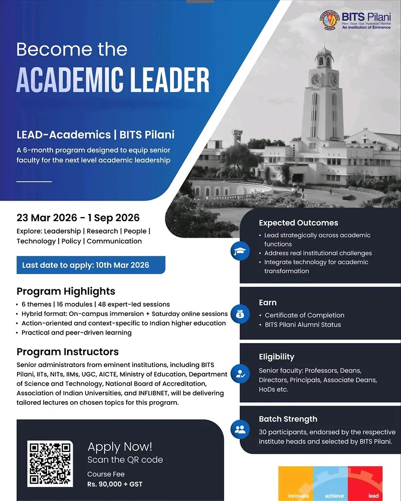 LEAD–Academics Programme 2026 | BITS Pilani