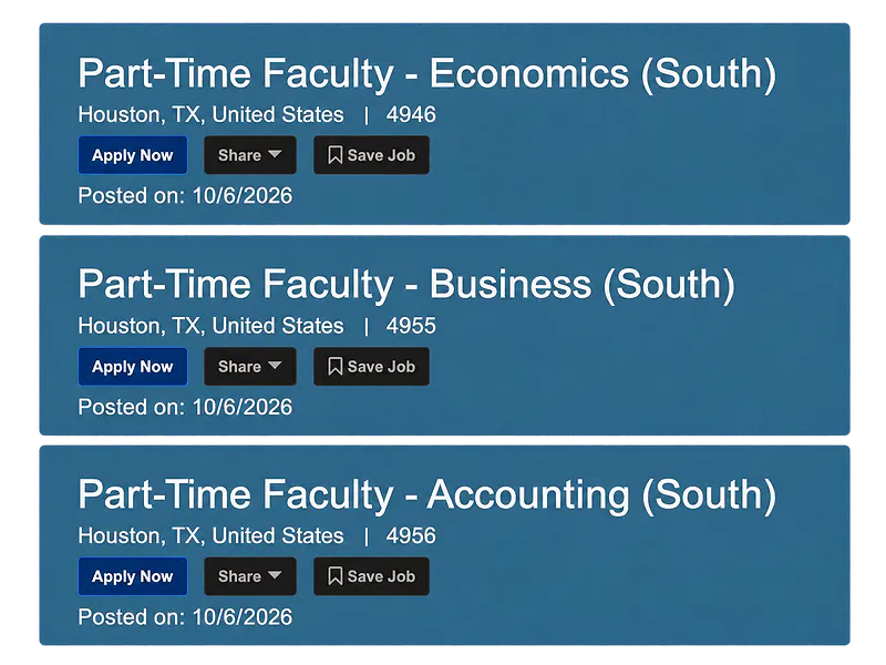 Faculty Opportunities: Part-Time Faculty in Accounting, Business & Economics – San Jacinto College