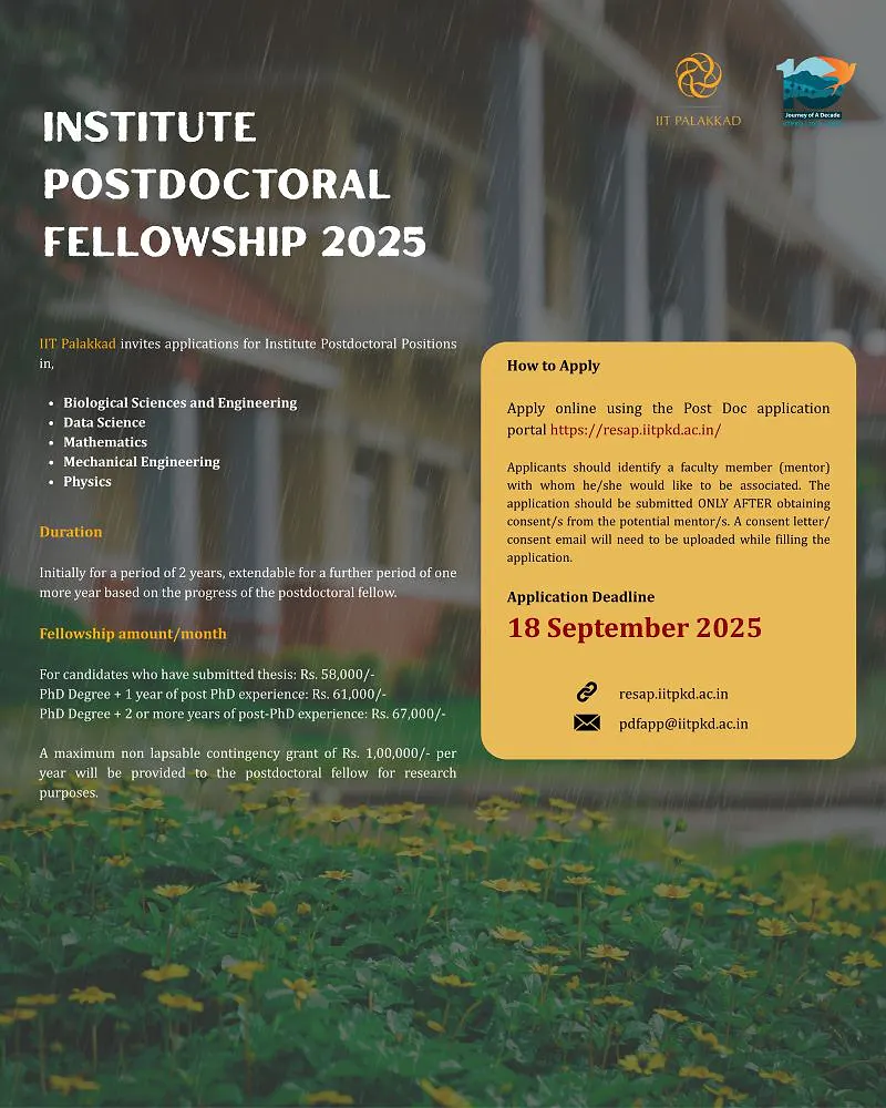 Postdoctoral Fellowship | IIT Palakkad