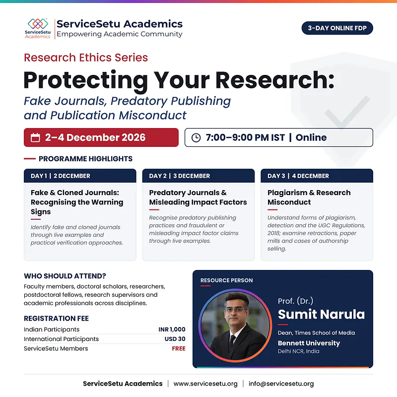 Research Ethics FDP: Fake Journals & Predatory Publishing