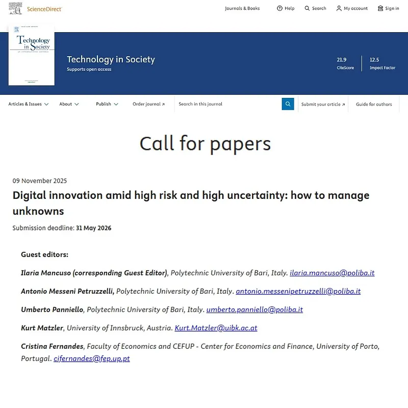  “Digital Innovation Amid High Risk and High Uncertainty: How to Manage Unknowns”