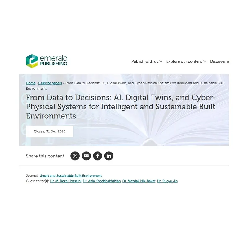 From Data to Decisions: AI, Digital Twins, and Cyber-Physical Systems for Intelligent and Sustainable Built Environments