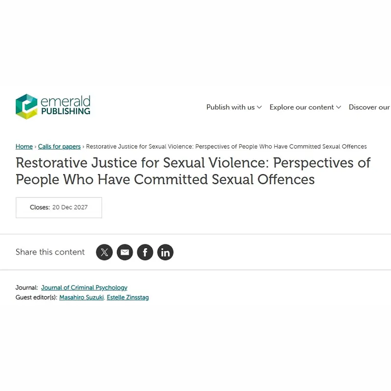 Restorative Justice for Sexual Violence: Perspectives of People Who Have Committed Sexual Offences