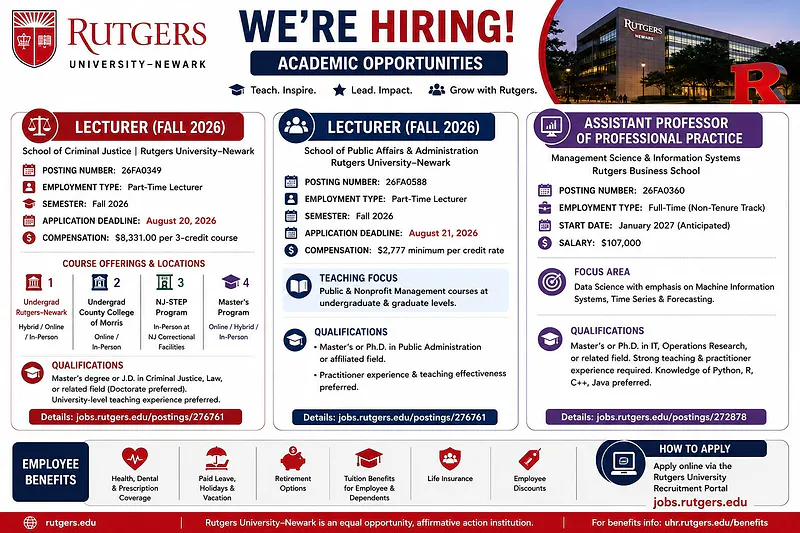 Faculty & Academic Openings: Rutgers University