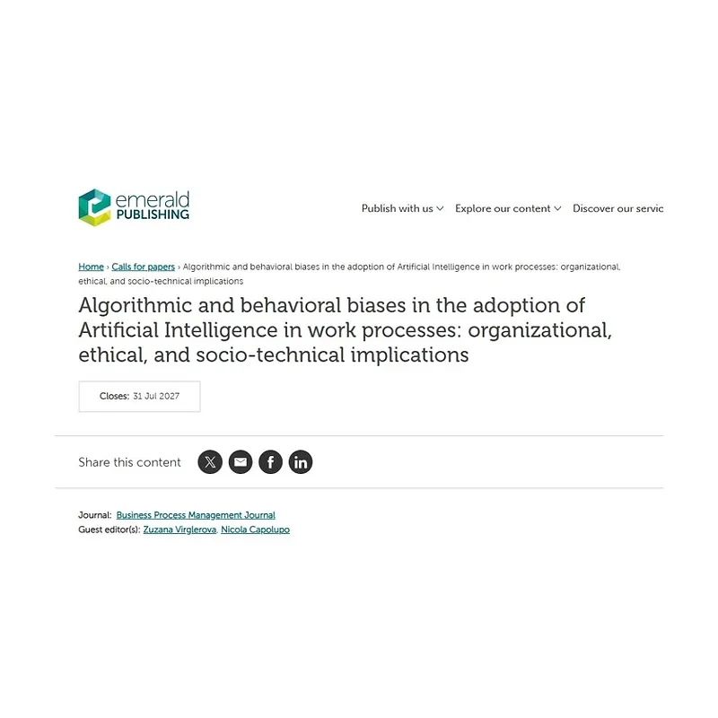 “Algorithmic and Behavioral Biases in the Adoption of Artificial Intelligence in Work Processes”