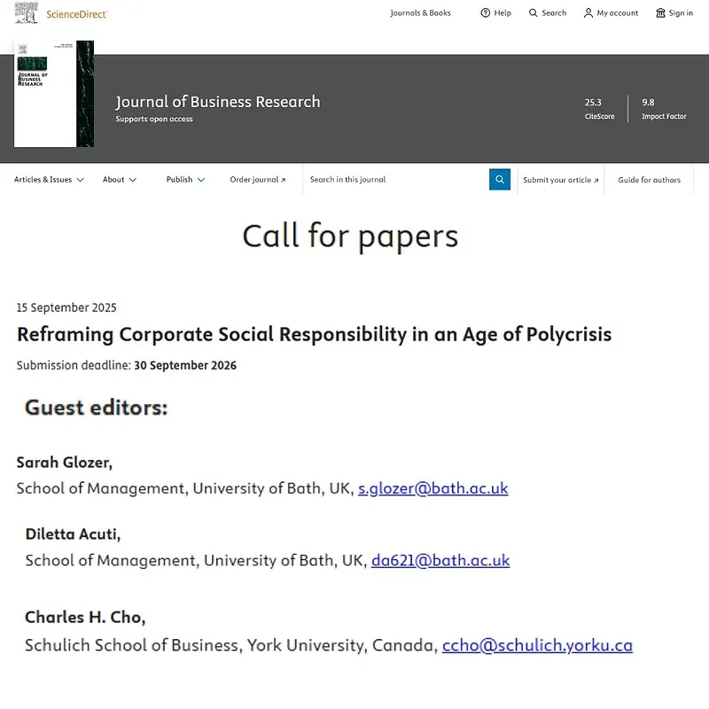  “Reframing Corporate Social Responsibility in an Age of Polycrisis”