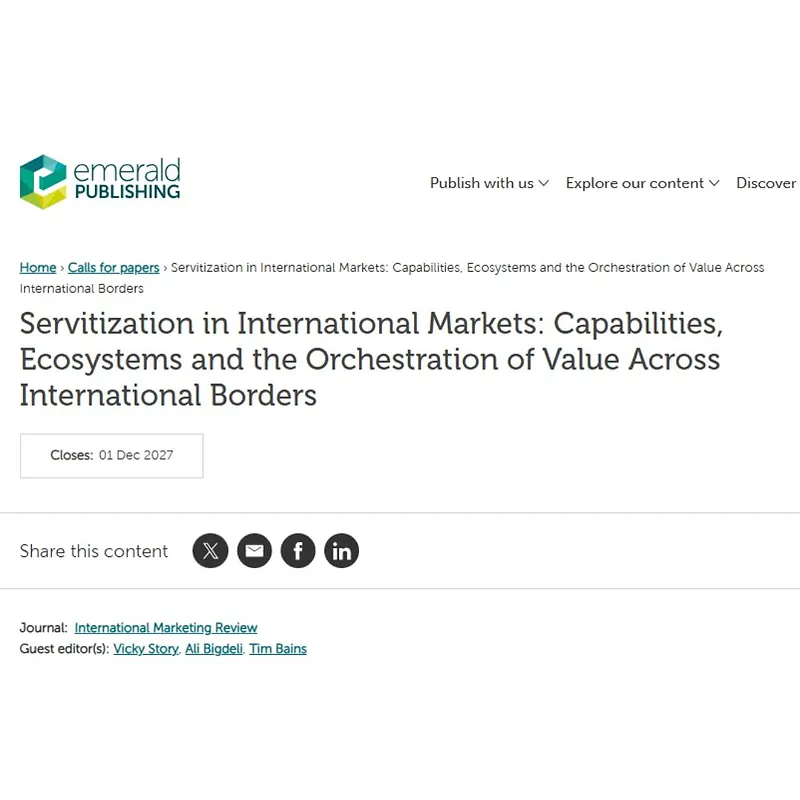 Servitization in International Markets: Capabilities, Ecosystems and the Orchestration of Value Across International Borders