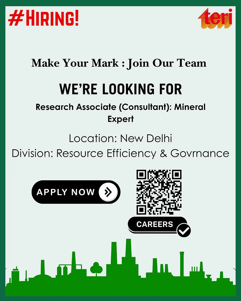 TERI Recruitment 2026: Research Associate (Consultant) - Mineral Expert