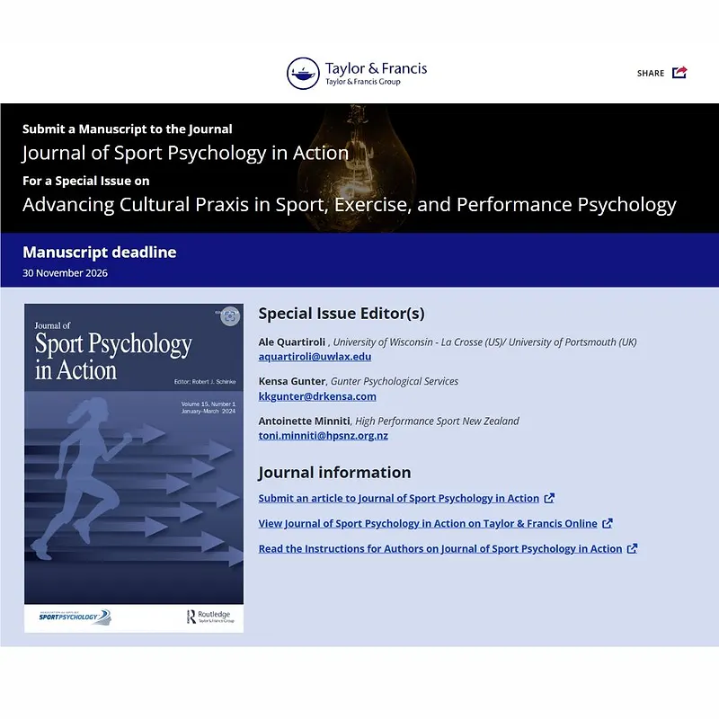  Advancing Cultural Praxis in Sport, Exercise, and Performance Psychology