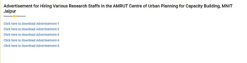 Research Recruitment 2026: MNIT Jaipur (AMRUT Centre)