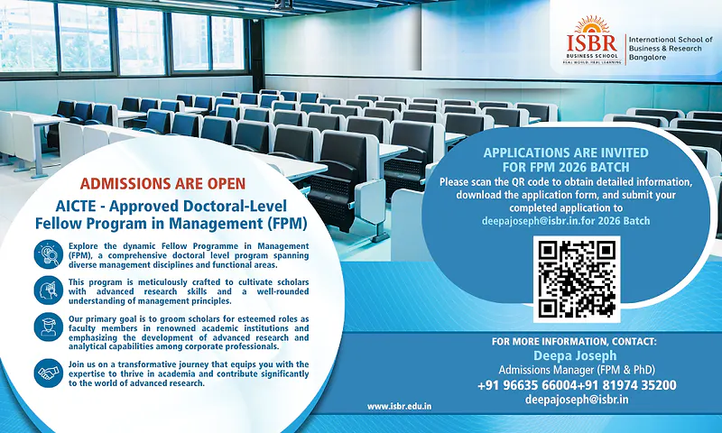 Fellow Program in Management (FPM) 2026 at ISBR Business School